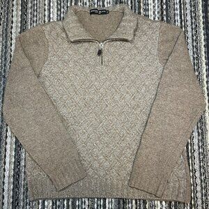 Men’s Daniele Blasi Made in Italy 70% Wool 1/4 Zip Sweater Size XL